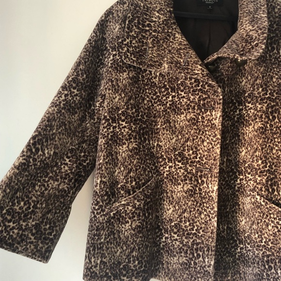 Talbots Leopard Print Shawl Collar Coat - Picture 3 of 7